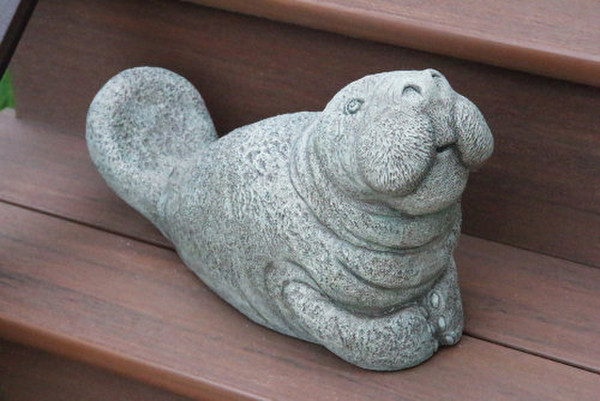 Manatee Garden Cement Outdoor Sculpture Quality Yard Art Figurine